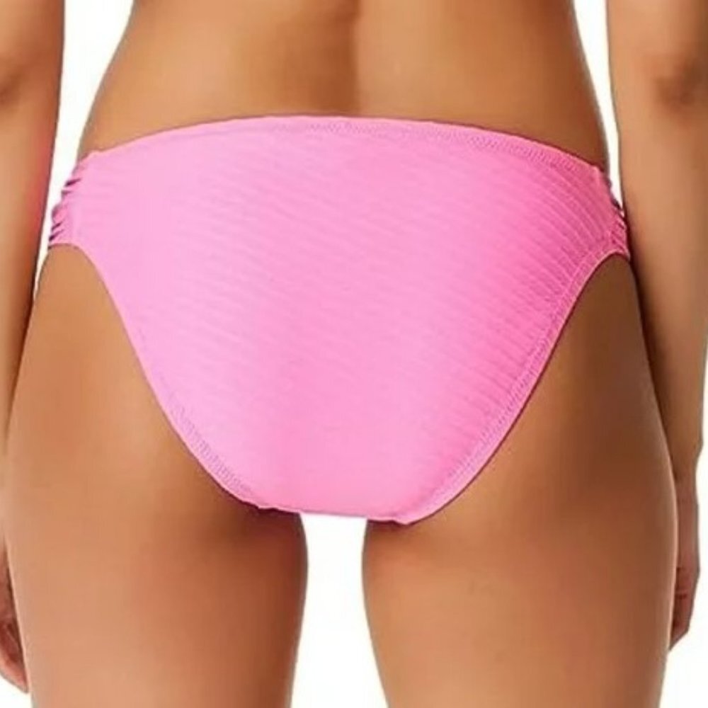 Jessica Simpson Pretty in Pique Side-Shirred Bikini Bottom - Picture 6 of 7
